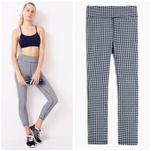 NWT J.Crew 7/8 High Rise Ankle Length Leggings Navy Blue Gingham | XXS
